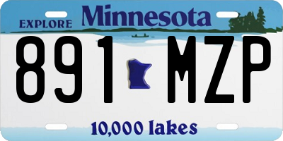 MN license plate 891MZP