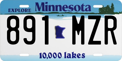 MN license plate 891MZR