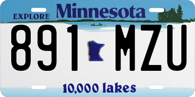 MN license plate 891MZU