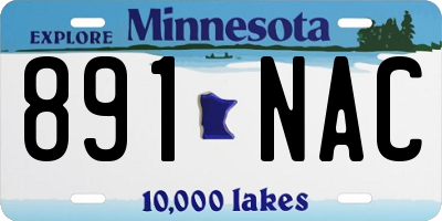MN license plate 891NAC