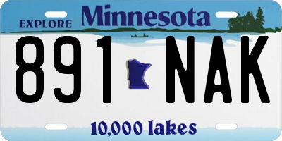 MN license plate 891NAK