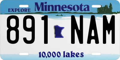MN license plate 891NAM