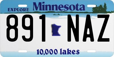 MN license plate 891NAZ