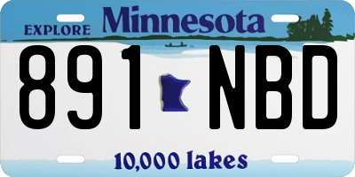 MN license plate 891NBD