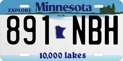 MN license plate 891NBH