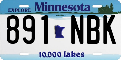 MN license plate 891NBK