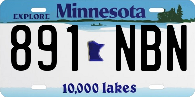 MN license plate 891NBN