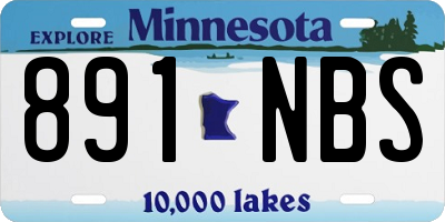 MN license plate 891NBS