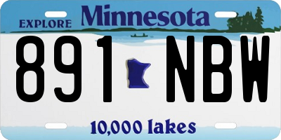 MN license plate 891NBW