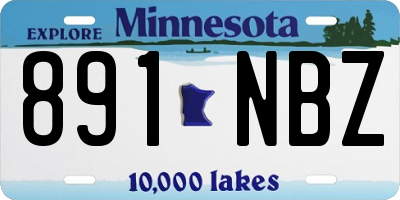 MN license plate 891NBZ
