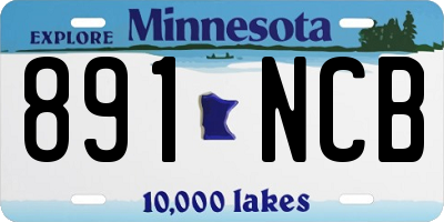 MN license plate 891NCB