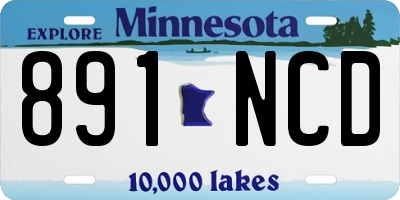 MN license plate 891NCD