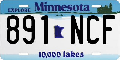 MN license plate 891NCF