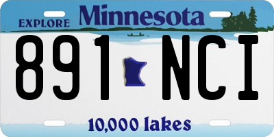 MN license plate 891NCI