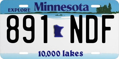 MN license plate 891NDF