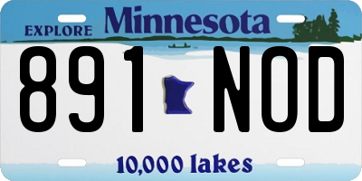 MN license plate 891NOD