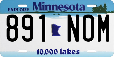 MN license plate 891NOM