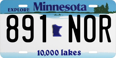 MN license plate 891NOR