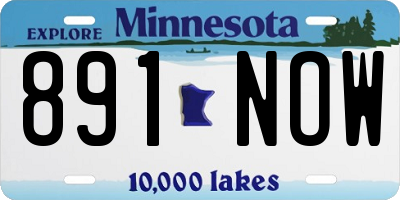 MN license plate 891NOW