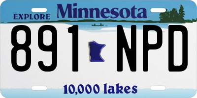 MN license plate 891NPD