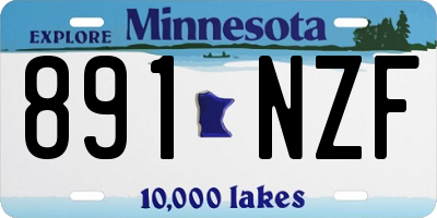 MN license plate 891NZF