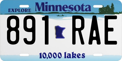 MN license plate 891RAE