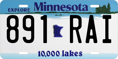 MN license plate 891RAI
