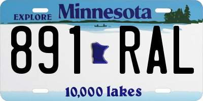MN license plate 891RAL
