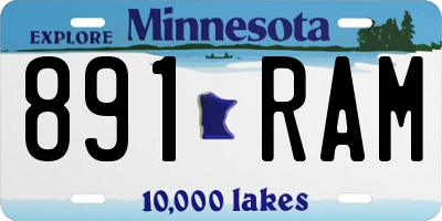 MN license plate 891RAM