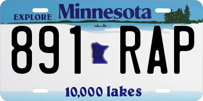 MN license plate 891RAP