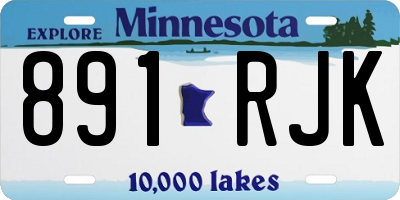 MN license plate 891RJK