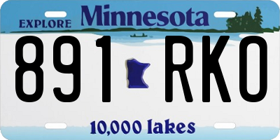 MN license plate 891RKO