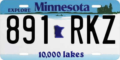 MN license plate 891RKZ