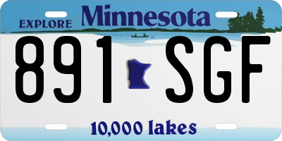 MN license plate 891SGF