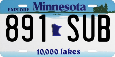 MN license plate 891SUB