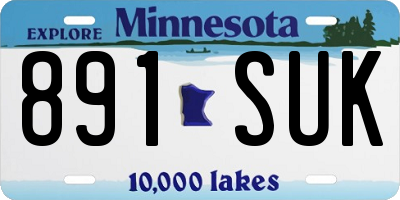 MN license plate 891SUK