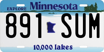 MN license plate 891SUM