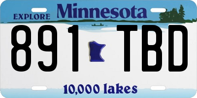 MN license plate 891TBD