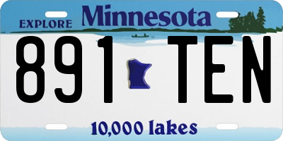 MN license plate 891TEN