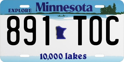 MN license plate 891TOC