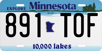 MN license plate 891TOF