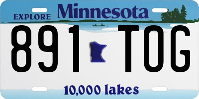MN license plate 891TOG