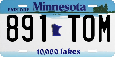 MN license plate 891TOM