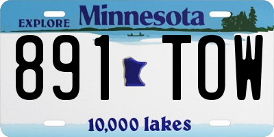 MN license plate 891TOW