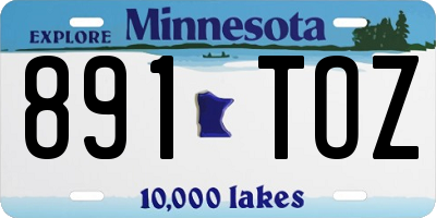 MN license plate 891TOZ