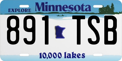 MN license plate 891TSB