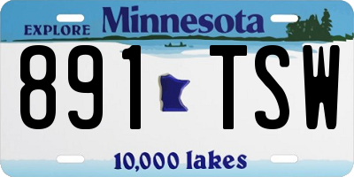 MN license plate 891TSW