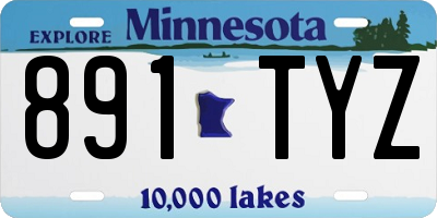 MN license plate 891TYZ