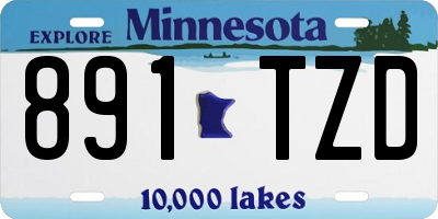 MN license plate 891TZD