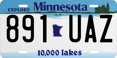 MN license plate 891UAZ